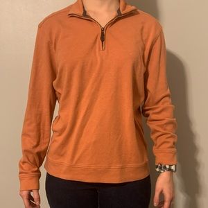Johnston & Murphy orange quarter zip pullover